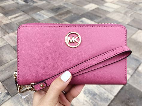 pink michael kors wristlet wallet|Michael Kors wristlet wallet outlet.